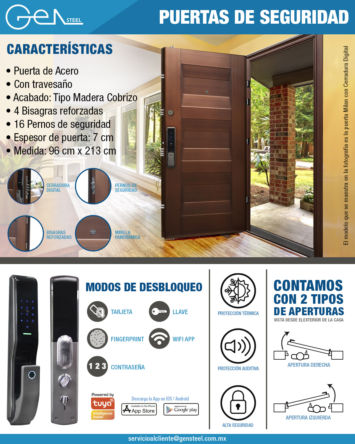 Puerta de Seguridad Milan Cerradura Digital Gen Steel The Home Depot Mexico
